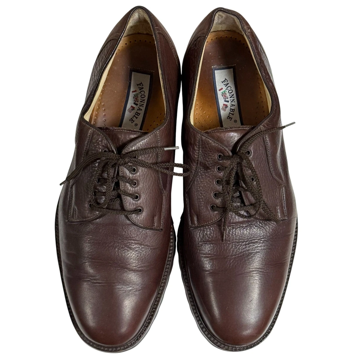 Faconnable Albert Goldberg Tan Leather‎ Brogue Oxford Shoes Mens 11 E faconnable shoes products for sale | eBay main image 4