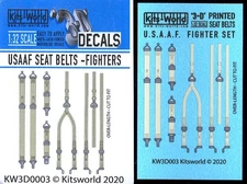 Kits World Decals 1/32 3D SEAT BELT SET for American U.S.A.A.F. WWII Aircraft