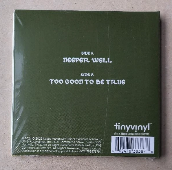 Kacey Musgraves tiny vinyl Deeper Well & Too Good To Be True sealed Target 4" - Image 2 of 2