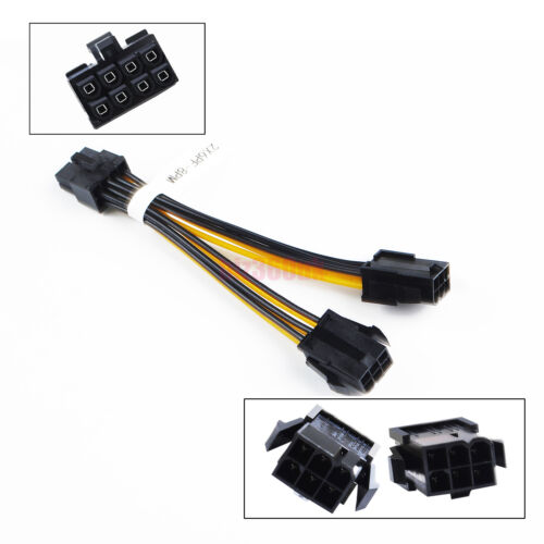 Dual PCI E 6pin Female to 8Pin Male PCI Express GPU Power Adapter Splitter Cable - Picture 5 of 10