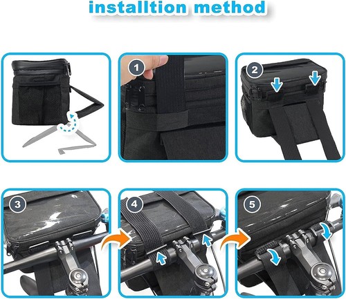 Bicycle Handlebar Bag Cycling Phone Holder Mount Front Bag Bike coolerInsulation - Picture 7 of 36