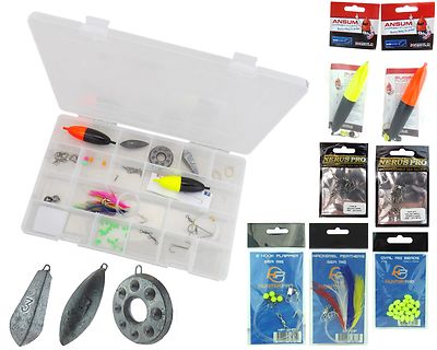 Meer Angeln Tackle Box Set Meer Schwimmer Gewichte Makrele Federn Rig Perlen Haken