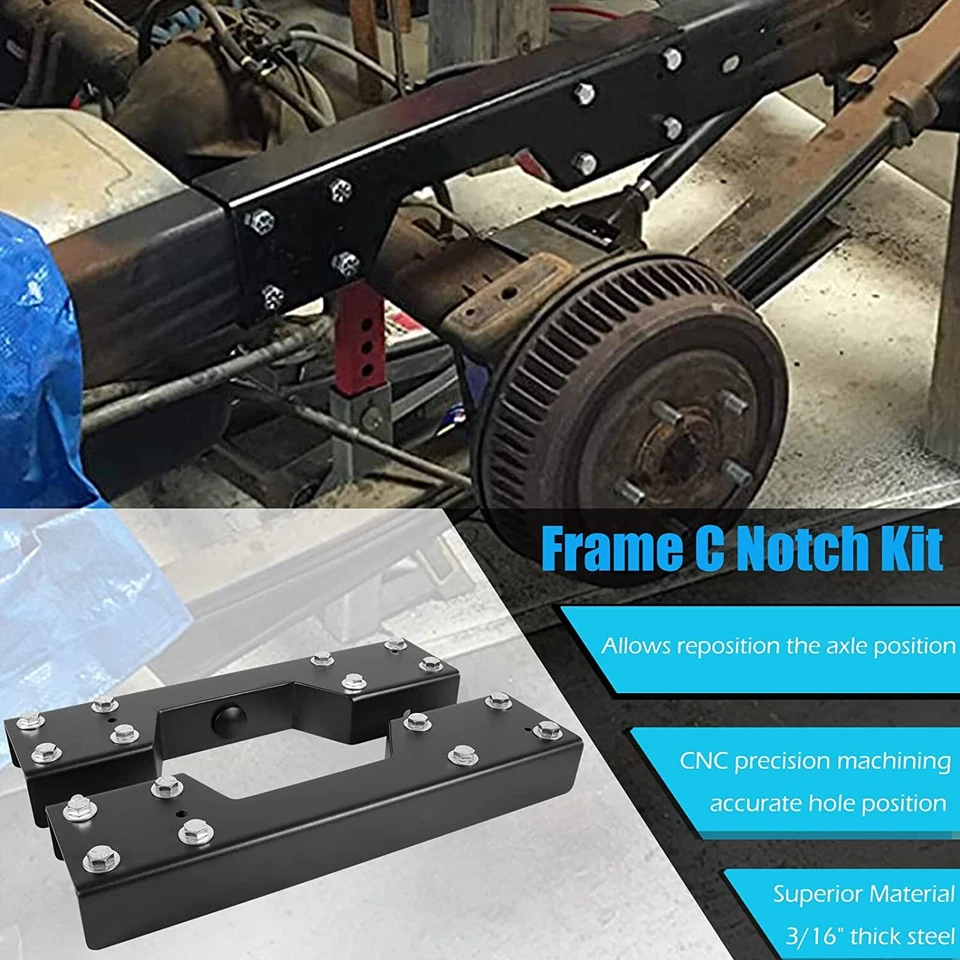 6'' Rear Drop Flip Kit w/ C Notch for Chevy Silverado GMC Sierra C1500 Trucks - Image 4 of 4