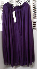 v28 Women's Full/Ankle Length Elastic Pleated Purple Maxi Chiffon Long Skirt NWT