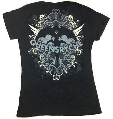 Queensryche Juniors T-Shirt 2-Sided Spell Out Logo Skull Wings Rock Band Tee  XXL | eBay
