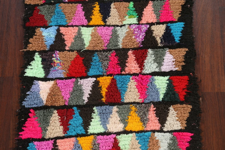 3'x6' Modern Geometric Moroccan Oriental Area Rug Hand-knotted Wool Foyer Carpet - Image 4 of 4