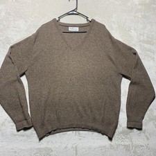 Vintage Jantzen Sweater V Neck Men’s Size XL Brown Long Sleeve Made In USA