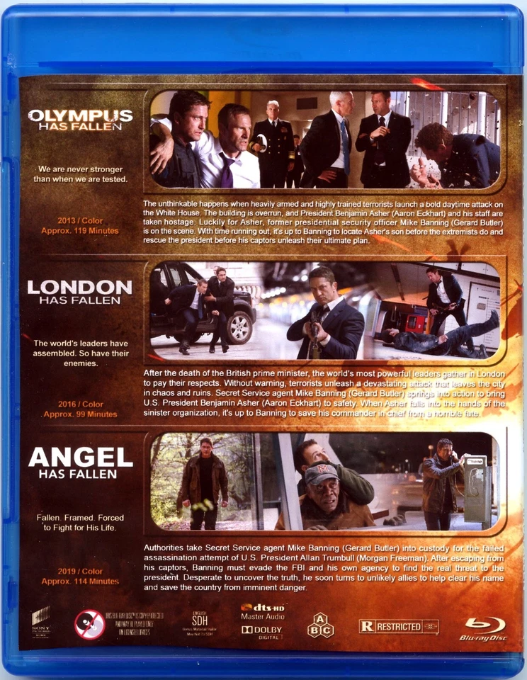 Olympus/London/Angel Has Fallen - 3 Disc Blu-Ray Collection! Custom Artwork! Foto 2 de 2