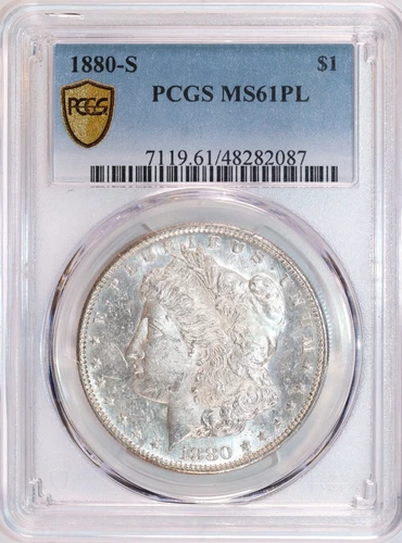 1880-S Morgan Silver Dollar | PCGS MS61 PL | Prooflike