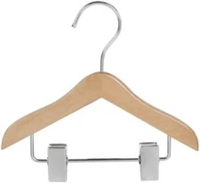 Only Hangers Mini Wooden Doll Hanger  6" with clips- 100