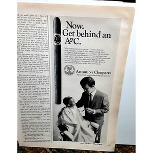 1968 Antonio Y Cleopatra Cigars Vintage Print Ad Original