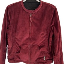 Harley Davidson, Reversible, Burgundy Corduroy  Solid Black Jacket, Siz  