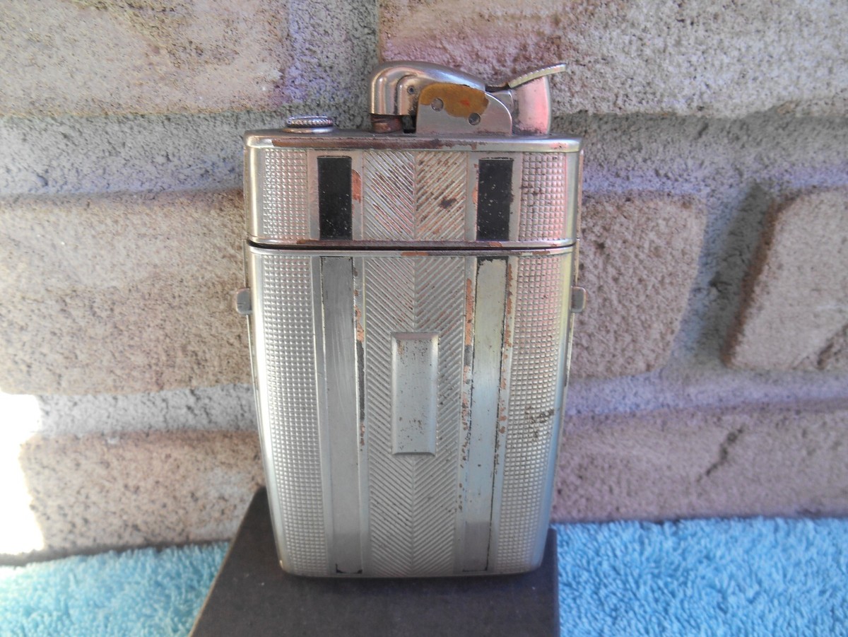 Vintage EVANS CIGARETTE LIGHTER WITH CIGARETTE CASE