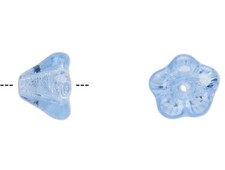 Bead, Czech Glass Sapphire Blue 8.5x6.5mm Bell Flower with 1mm Hole 1 Std 80
