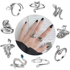 9 Pcs Crochet Ring - Adjustable Crochet Tension Ring Finger Yarn Guide Knitti...