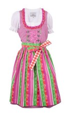 Children's dirndl Lina pink costume dress girls with blouse 86/92 - 158/164