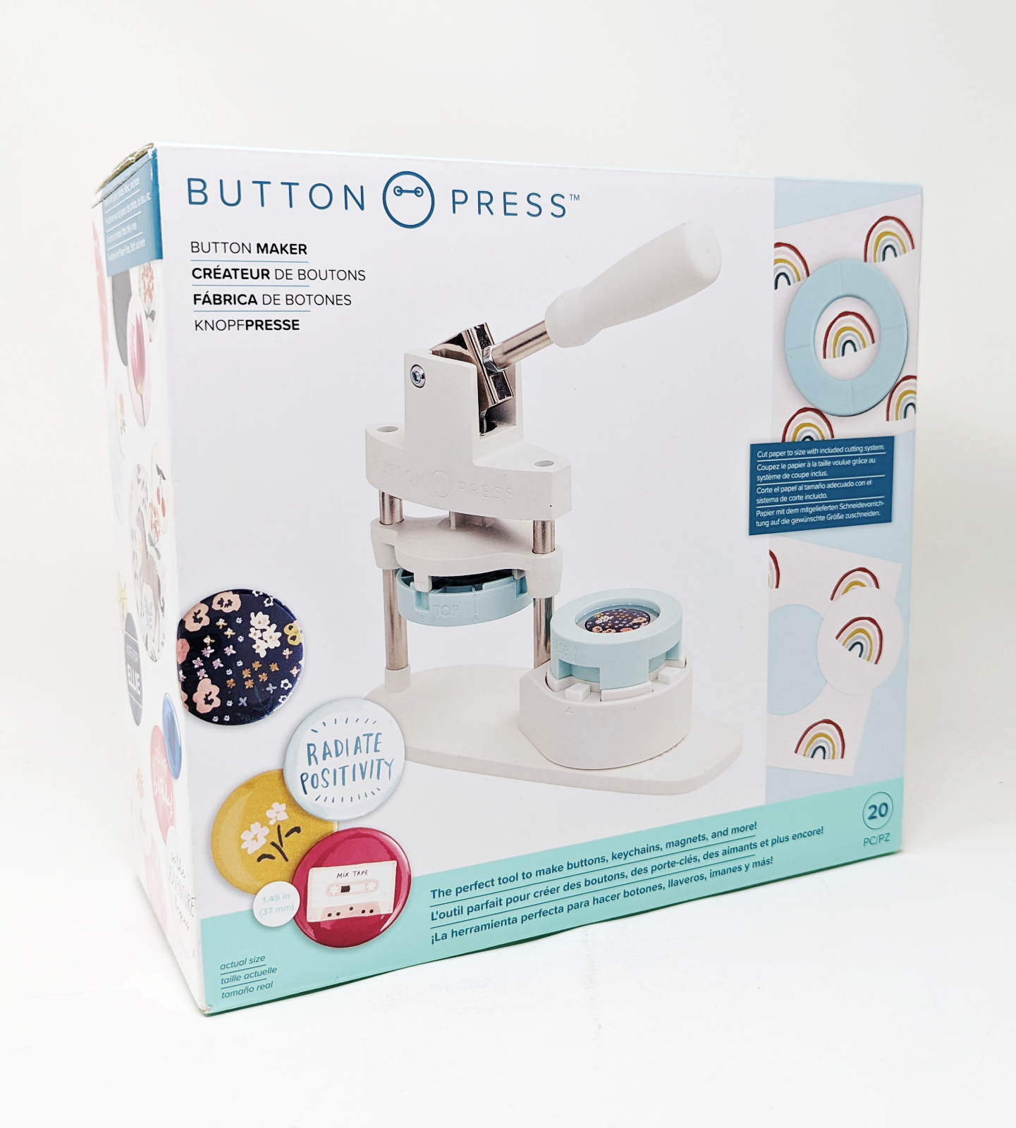 We R Memory Keepers Button Press Insert Circle Small, Fastners Plastic Arts  Crafts Supplies Notion Paper Supplies DIY Buttons Button Adjustable Manual