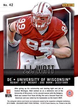 J.J. Watt 2015 Panini Prizm Collegiate Draft Picks - #42