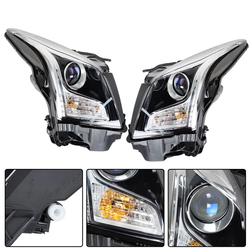 For Cadillac ATS 2013-2018 Left+Right Side Projector Headlight Assembly Halogen - Image 2 of 4