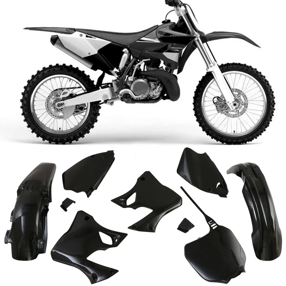 Kit completo de plásticos Restyle negro para Yamaha YZ250 YZ125 2 tiempos 1996-2001 Foto 2 de 4