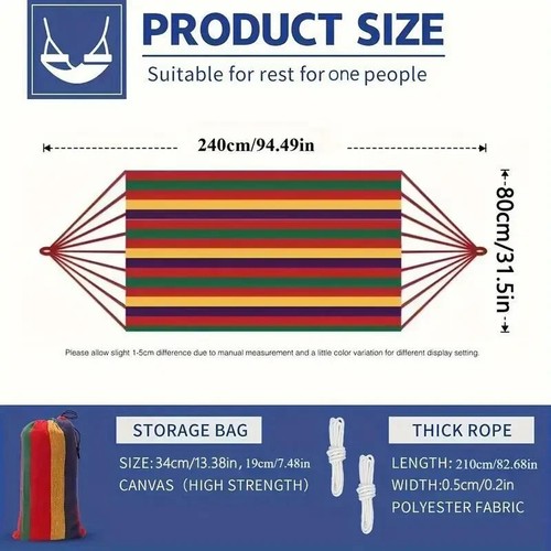 Camping Hammock Cotton Rope Hiking Portable Outdoor Swing Sleep Hanging Bed New - Picture 3 of 6