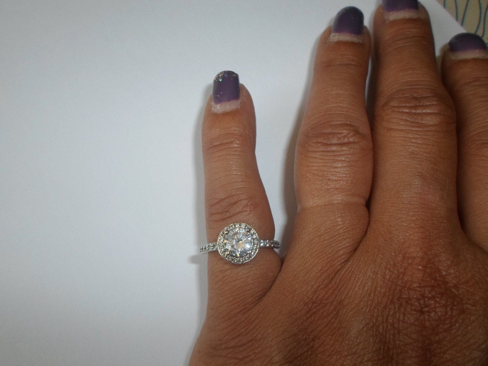 solid silver ring, cabochon and full zirconium to… - image 2