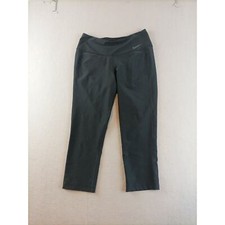Nike Womens Dri-Fit Capri Cropped Leggings Size L Black Gray Swoosh