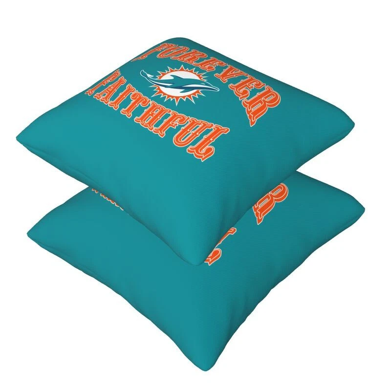 Miami Dolphins Forever Faithful Throw Pillow Covers