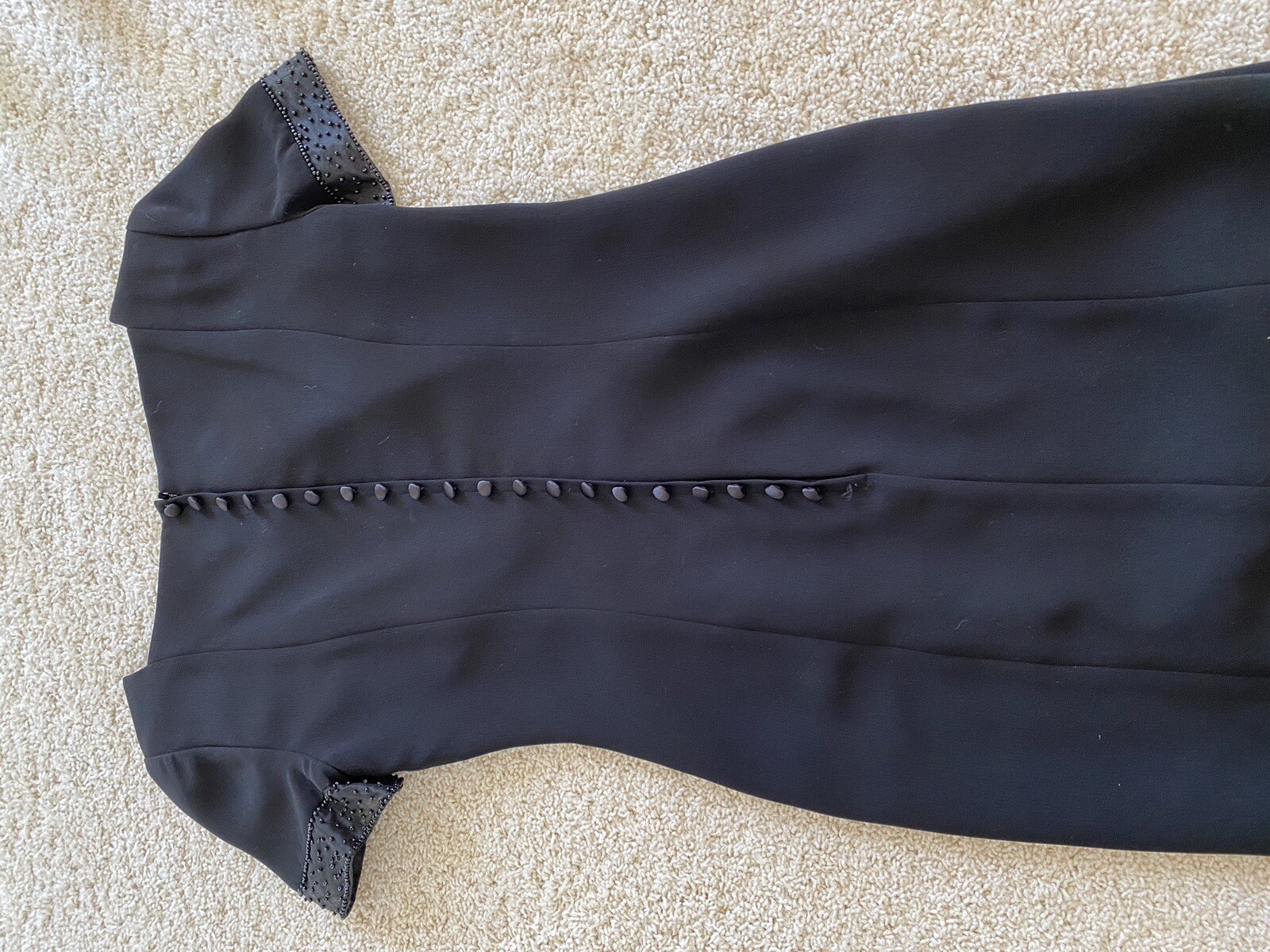 TALBOTS SIZE 8 BLACK BACK BUTTON DOWN SHEATH DRESS - image 11