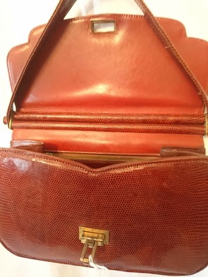 Sac à Main Rétro Des Années 1940/45 En Cuir Lézard Doré - Exceptionnellement Neuf - Fabriqué En France