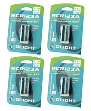 Olight RCR123A 3.7V 650mAh Rechargeable 16340 Lithium-ion Battery, 4-Pack