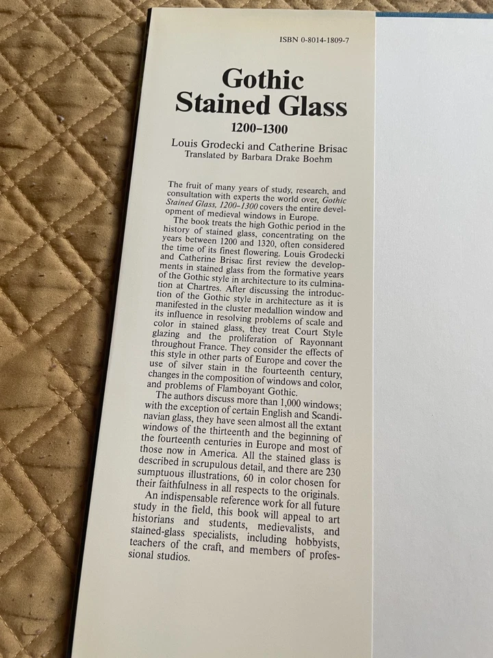 Gothic Stained Glass 1200-1300 Grodecki Brisac USA 1984 HC Book 0801418097 - Image 2 of 4