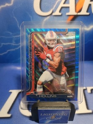 Mack Hollins 2025 NFL Topps Chrome Football #206 Pats Blue Wave Refractor /150