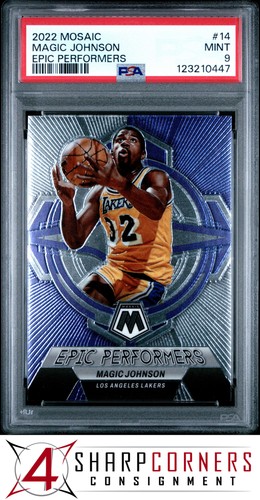 2022 PANINI MOSAIC EPIC PERFORMERS #14 MAGIC JOHNSON HOF POP 4 PSA 9