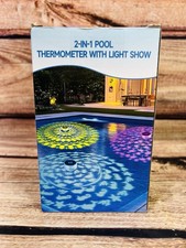 2025 Upgraded Pool Thermometer Floating Easy Read with Colorful Light Show  Rem