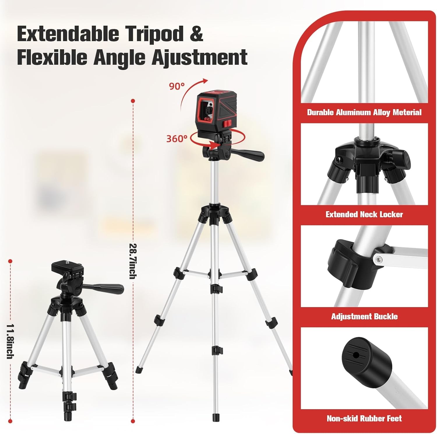 Green Laser Level with Tripod, Self-Leveling 100ft Cross Line Laser, Lazer Level