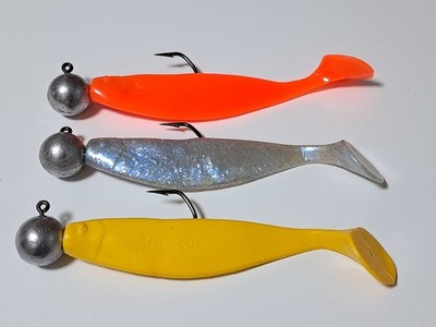 3 Stück Rundkopf-Jig mit ShadXpert Xtra Soft 18cm 175 Gramm VMC 10/0 BN