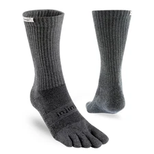 Injinji Unisex Trail Midweight Crew Comfortable Socks, Granite, Size Options