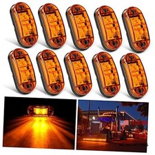 2.5 Inch Oval Side Marker Light 10PCS Amber 2 Diode LED Amber 10PCS -Universal