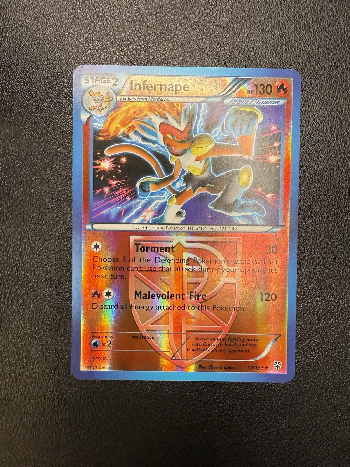 Infernape (Team Plasma) 17/135 Plasma Storm Reverse Holo - Pokemon TCG - NM