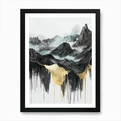 Pyrenäenglanz flüssiges Gold Kunst Pri gerahmtes Wandbild Poster Leinwanddruck Bild