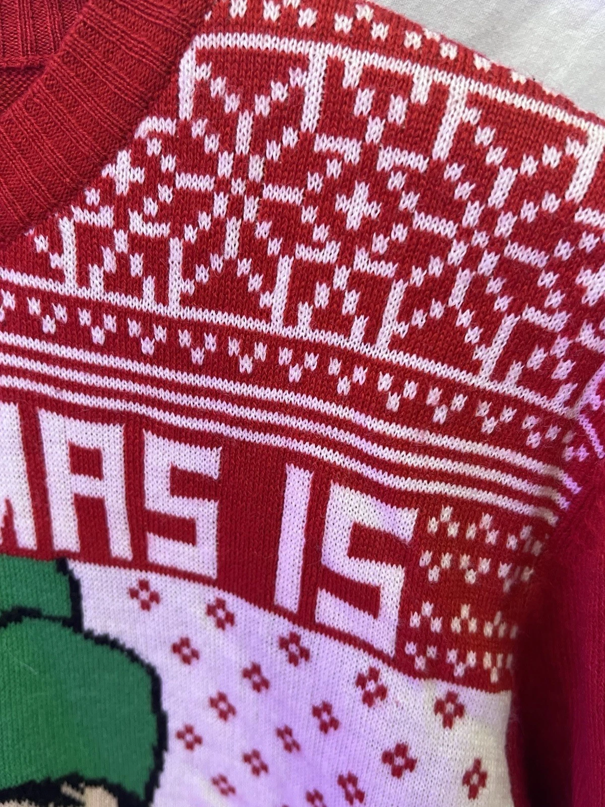 The Office Christmas Sweater Womens M Red Holiday Ugly Dwight Long Sleeve