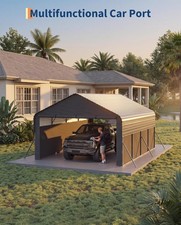 12x20 Ft Metal Carport Enclosed Heavy Duty Outdoor All-weather Shed Car Shelter