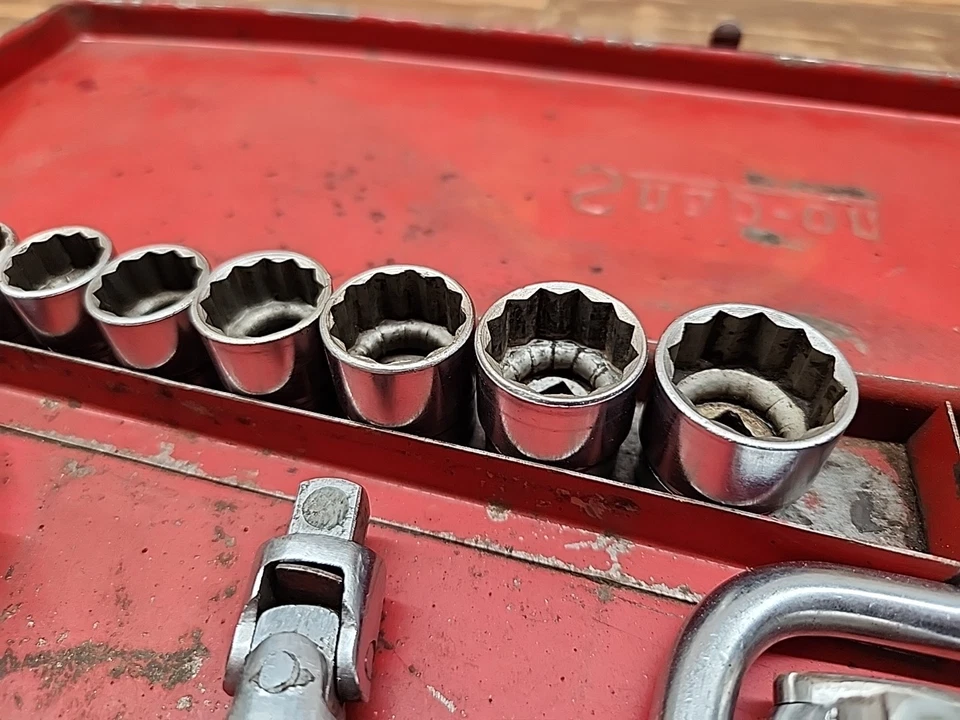 Vtg Snap-On Tools 3/8" Drive Breaker Bar Socket Extension General Service Set - Image 4 of 4