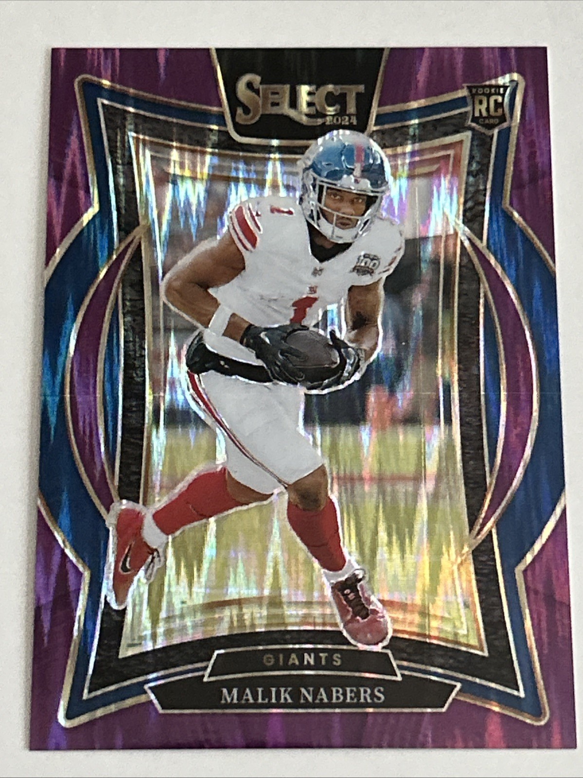 2024 Panini Select - Concourse Malik Nabers #29 Purple Shock Prizm /360 (RC)