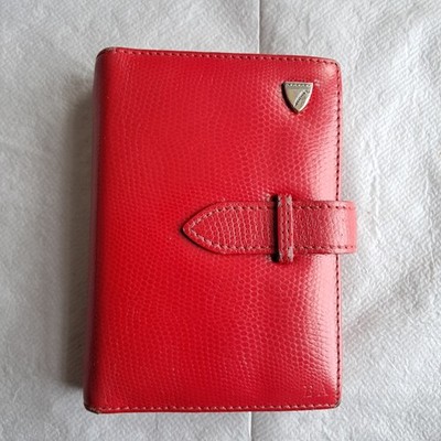 Vintage Aspinal Of London Bijou Organizer Rot Leder Taschenformat Gebraucht.