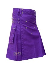 Men's Scottish Purple Utility kilt Highland Modern Fashion kilt size 28" - 62"