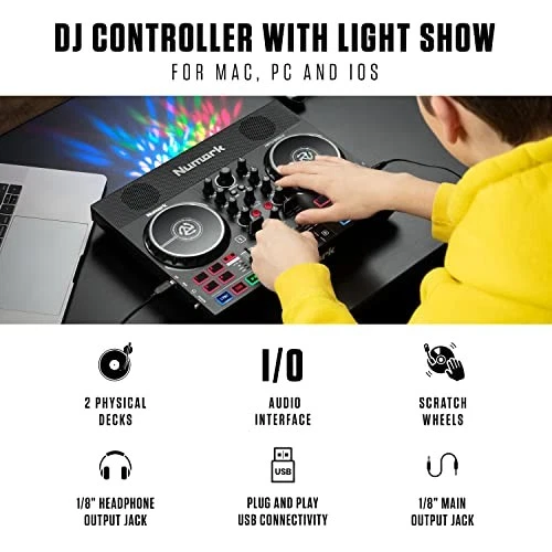 Numark Party Mix Live - DJ Controller with Built in Speakers, Party Lights and - Image 2 of 4