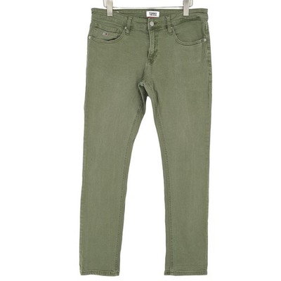 Tommy Hilfiger Scanton Herren Stretch Slim Straight Jeans Grün W34 L32