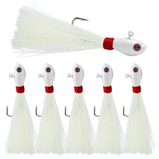 Bucktail Jigs, Realistic Hair Jig Fishing Lure with Single Hook, Bucktail Swi...